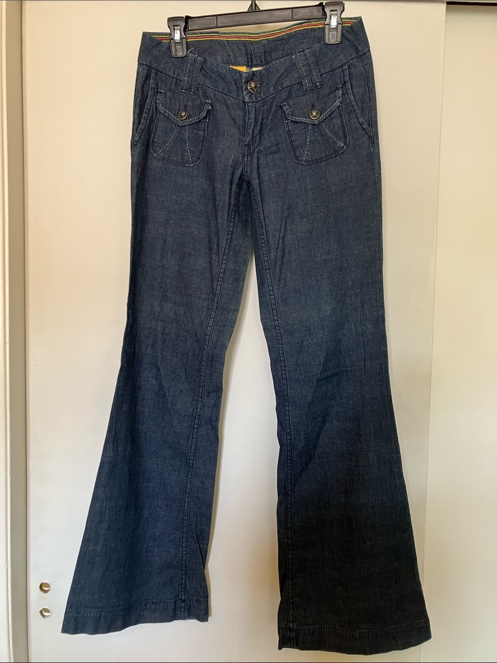 YNQ Vintage 90’s Lowrise Classic Dark Blue Flare Jeans
